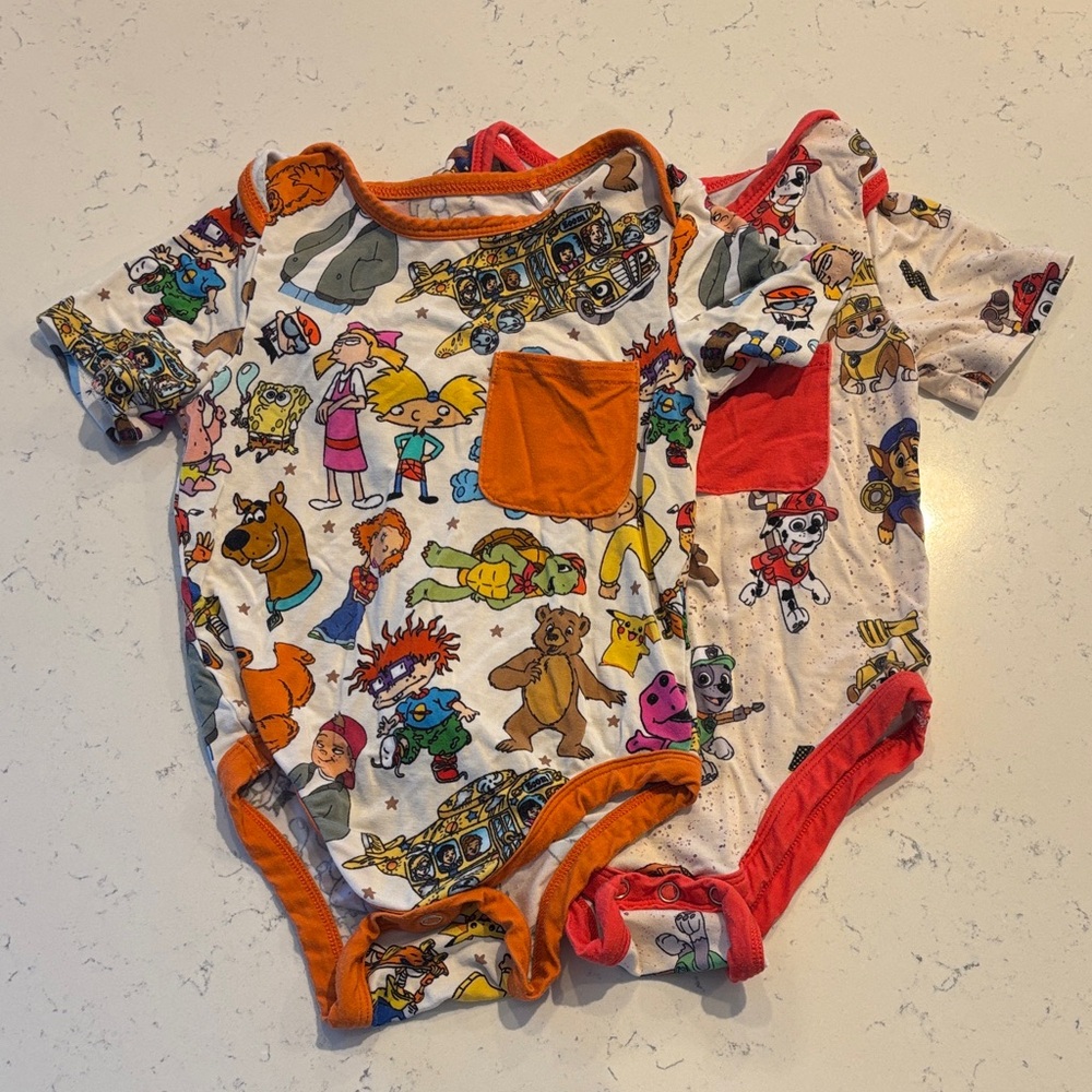 Cartoon Print Baby Onesies